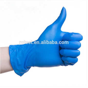 gants jetables en nitrile médicaux sans poudre bleue